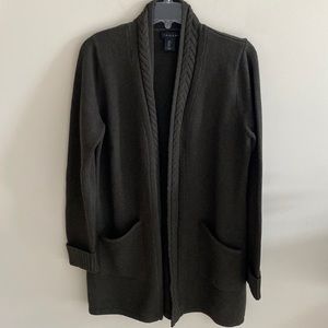 Tahari Olive Green Sweater Jacket L